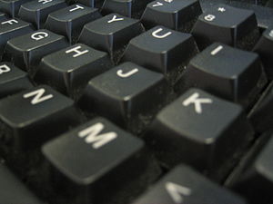 US PC Keyboard, black (closeup)