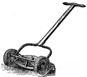 A reel lawn mower, adapted from an illustratio...